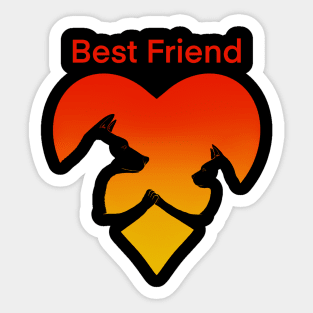 Dog and cat best friend love Sticker